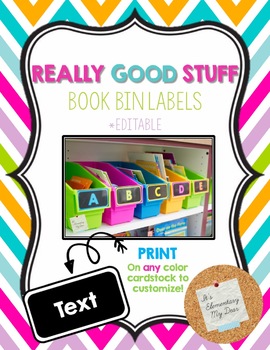 Preview of Really Good Stuff Book Bin Labels *Editable