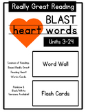 Really Great  Reading BLAST Heart Words Word Wall/Flash Cards