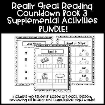 Preview of Really Great Reading Countdown Book 3 Supplemental Activities BUNDLE