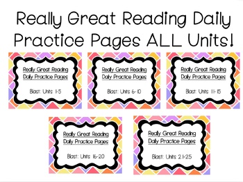 Preview of Really Great Reading Daily Practice Pages for BLAST Units 1-25: BUNDLE
