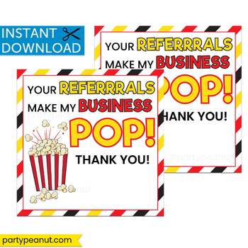 Realtor Popcorn Tag, Open House Real Estate Thank You Tag