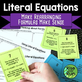 Preview of Literal Equations Activity and Rearranging Formulas Practice