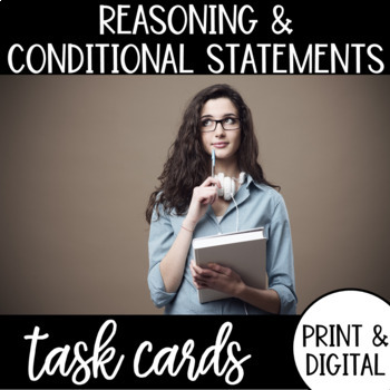 Preview of Reasoning & Conditional Statements Task Cards Geometry