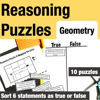 Preview of Reasoning Puzzles - Geometry Vocabulary: Math Talk, Early Finishers, Enrichment