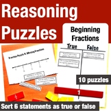 Reasoning Puzzles (Introduction to Fraction Concepts): Mat