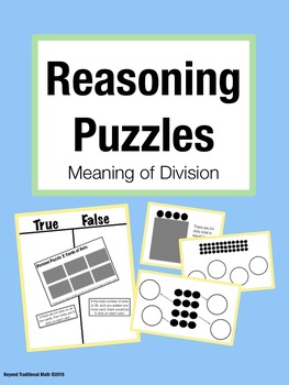 Preview of Reasoning Puzzles - Meaning of Division: Tasks for Math Talk and Enrichment