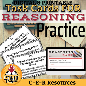 Preview of Reasoning Task Cards (C-E-R Practice) | Printable & Digital