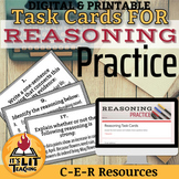 Reasoning Task Cards (C-E-R Practice) | Printable & Digital