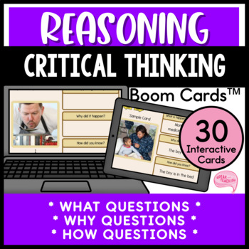 Preview of Reasoning and Inferencing by Answering What Why How Speech Therapy Boom Cards™