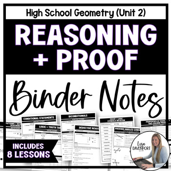 Preview of Reasoning and Proof Binder Notes Unit Bundle