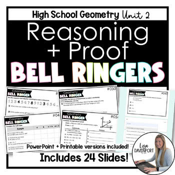 Preview of Reasoning and Proof - High School Geometry Bell Ringers