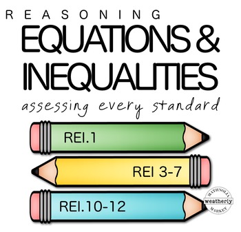 Preview of EQUATIONS and INEQUALITIES Reasoning  TEST PREP