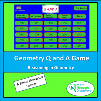 Preview of Smartboard Q and A Game - Reasoning in Geometry