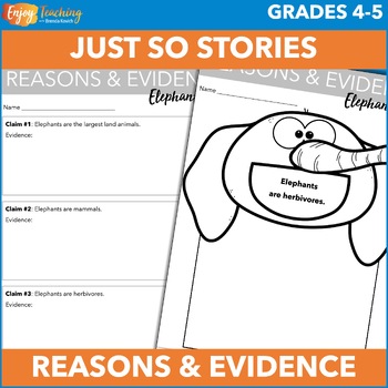 Preview of Claims, Reasons and Evidence in Speeches About Animals CCSS SL.4.3 & SL.5.3