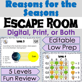 Reasons for the Seasons Activity: Digital Escape Room Game