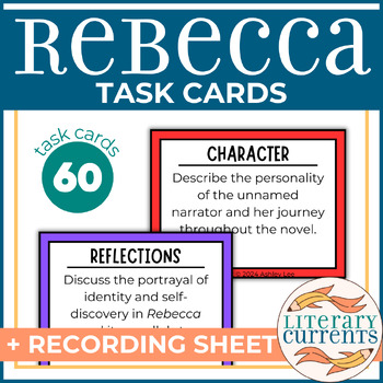 Preview of Rebecca | du Maurier | Analysis Task Cards and Response Sheet | AP Lit HS ELA