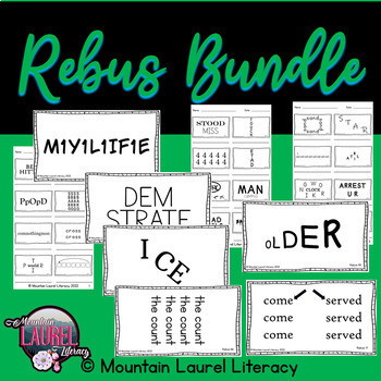 Preview of Rebus Puzzle Brain Teasers High School Middle School BUNDLE