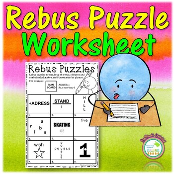 rebus puzzle worksheets teachers pay teachers