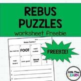 Rebus Puzzle Worksheet FREEBIE