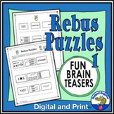 Rebus Puzzles 1 Brain Teasers Printable and Digital Easel 