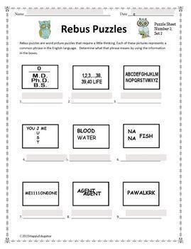 Rebus Puzzles 2 Digital Version for Google Slides Distance Learning