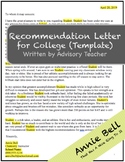 Rec Letter - College Recommendation Letter Template (by Ad