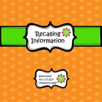 Preview of Recalling Information (Speech Therapy)