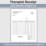 Receipt Template for Therapist Office, Google Doc Private 