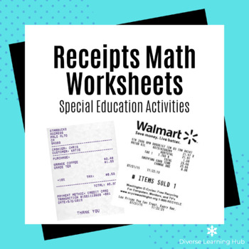 Preview of Receipts - Math Distance Learning for Special Education Unit 1