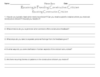 Preview of Receiving & Providing Constructive Criticism For Growth & Effectiveness