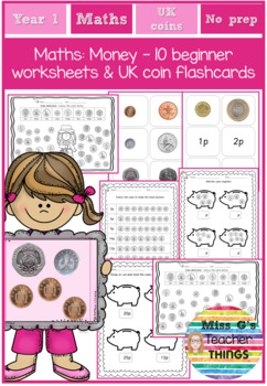 reception year 1 uk maths coin value 10 worksheets with uk coin flashcards