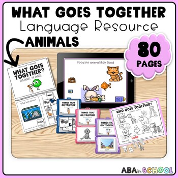 Preview of Receptive Associations What Goes Together Speech Therapy ABA - ANIMALS Word pair