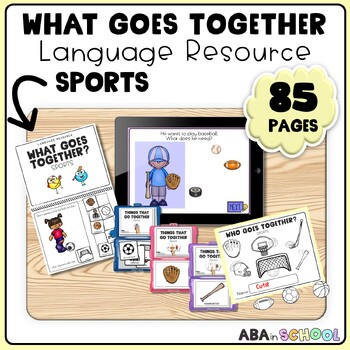 Preview of Receptive Associations What Goes Together Speech Therapy ABA - SPORTS Word pairs