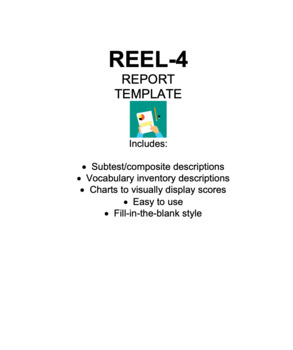 Preview of Receptive-Expressive Emergent Language Test REEL-4 Evaluation Template