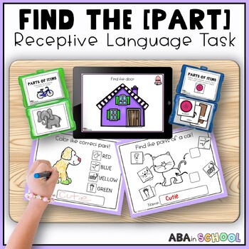Preview of Receptive Identification PARTS OF ITEMS Vocabulary Activity - ABLLS assessment