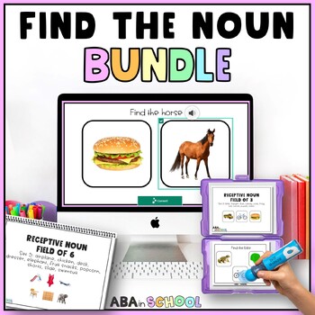 Preview of Receptive Identification of Nouns - Noun Picture Cards - ABLLS Assessment BUNDLE