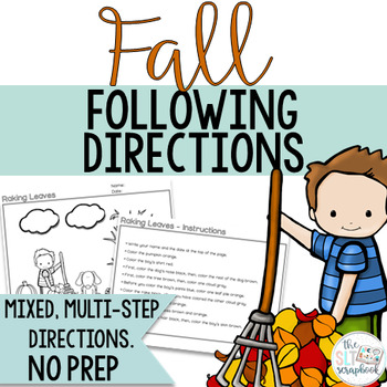 Preview of Fall Themed Following Directions Coloring Pack- Mixed directions