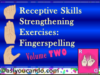 Preview of Receptive Skills Strengthening Exercises: Fingerspelling Volume Two