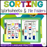 Receptive Language Vocabulary Sort File Folder Activities 