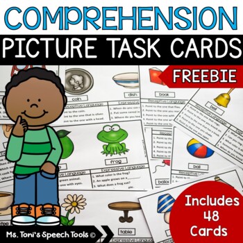 Preview of Picture Comprehension Task Cards Freebie | Special Education | Speech Therapy