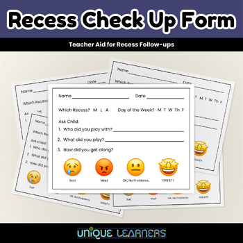 Preview of Recess Check Up Form