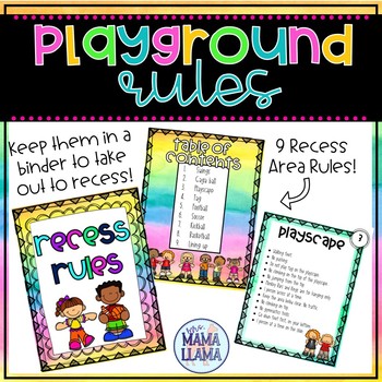 Preview of Recess / Playground Rules Book