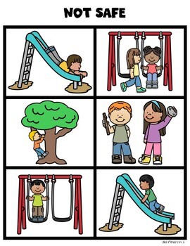 Recess Playground Safety Sorting Cards for Kindergarten & First Grade