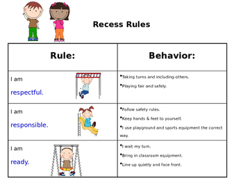 Preview of Recess Rules Poster