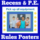 Physical Education Recess | Rules Posters Bulletin Board S
