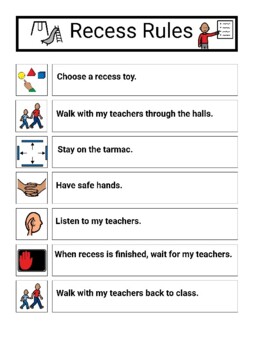 Preview of Recess Rules Visual