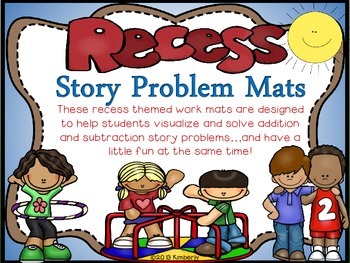 Preview of Recessed Themed Story Problem Mats (Addition and Subtraction-Numbers 1-10)