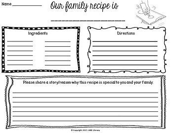 ESL Activities: Family Recipe Book Project by LMB Literacy