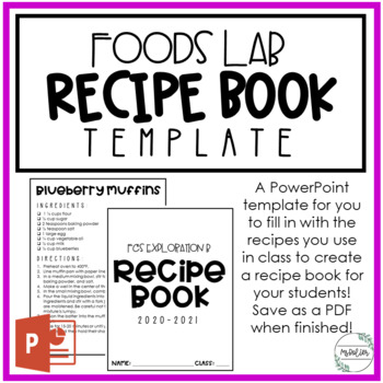 COOKBOOK Template Family Cookbook Recipe Book Template Recipe