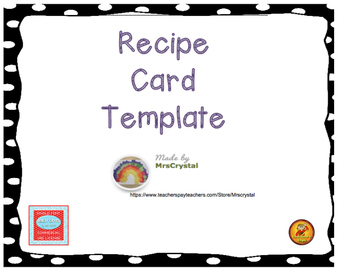 recipe card template for word 8.5x11